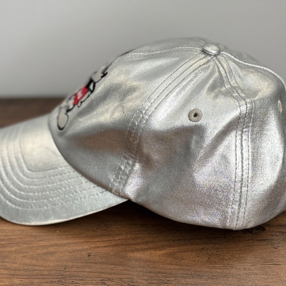 Disney Parks MICKEY MOUSE Hat Shiny SILVER Cap Adult Strapback Embroidered NEW - Picture 5 of 13